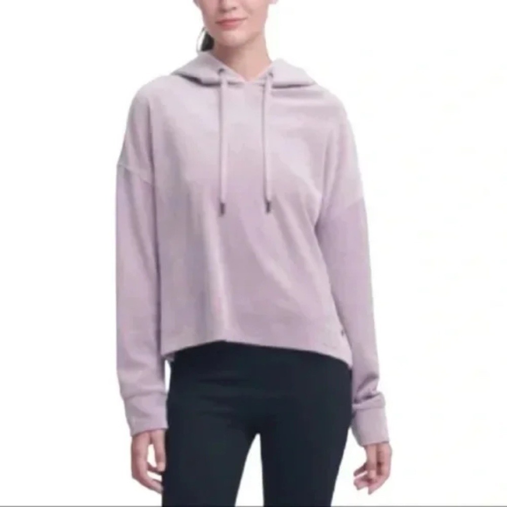 DKNY SPORT Lilac Purple Velour Hoodie Women Size L